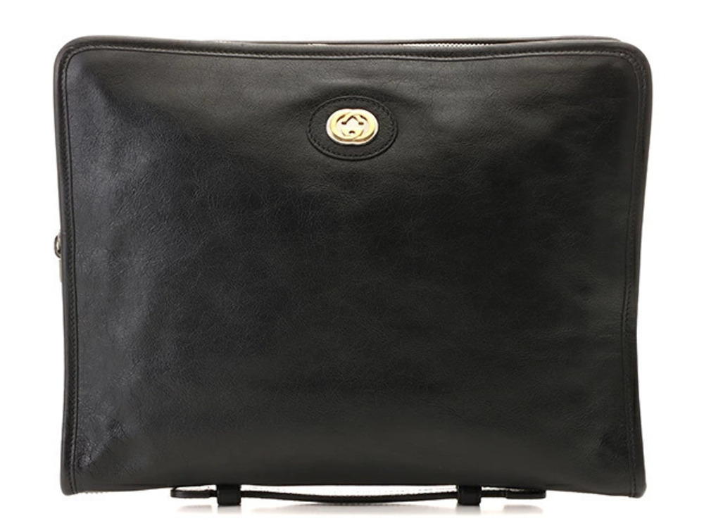 Gucci Clutch Bag Black Leather